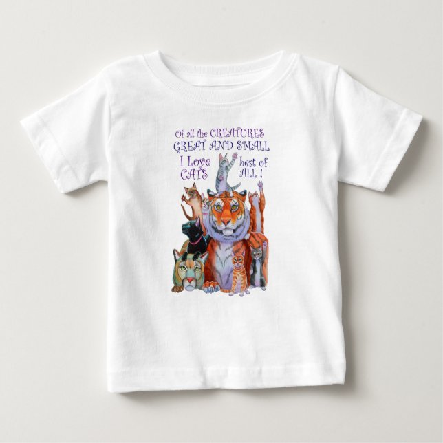 T-shirt Pour Bébé De toutes les créatures grandes et petites (Devant)