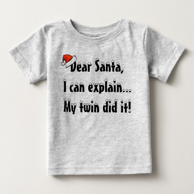T-shirt Pour Bébé Dear Santa Twin Shirt (Devant)