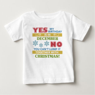 T-shirt Pour Bébé Décembre Anniversaire Noël Humour