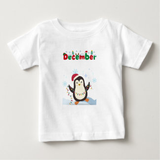T-shirt Pour Bébé Décembre- Happy Penguin - Baby Tee