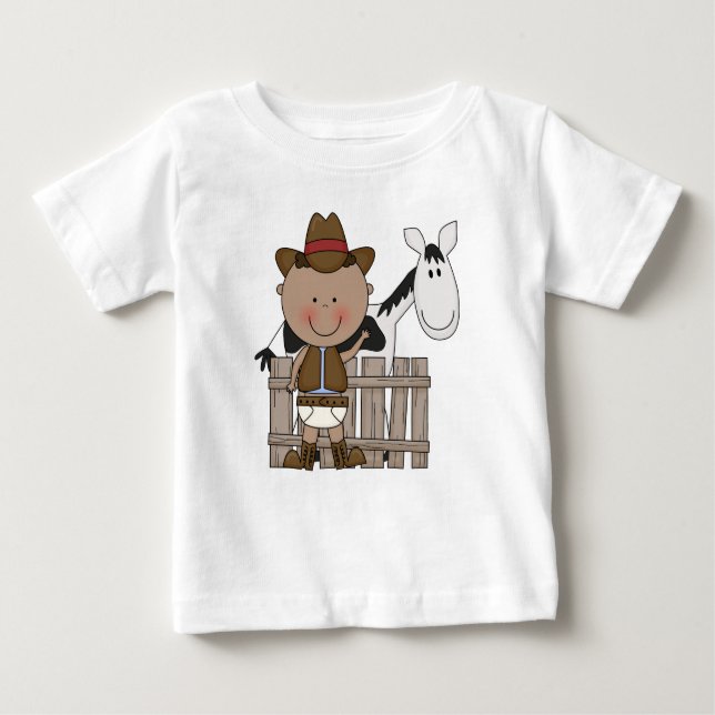 T-shirt Pour Bébé Déchets Derby Cowboy Pony Enfant Garçons (Devant)