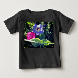 T-shirt Pour Bébé Déchets sur une fleur bleue