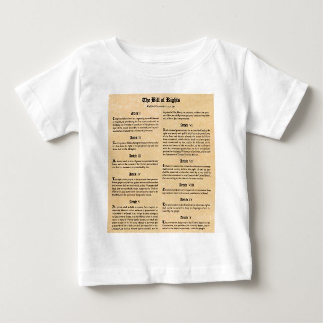 T-shirt Pour Bébé Déclaration des droits des États-Unis (Devant)