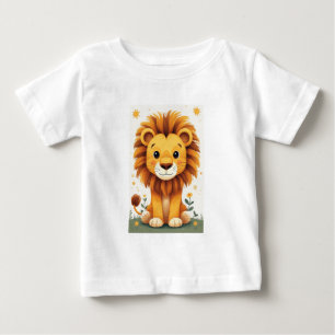 T-shirt Pour Bébé Déco murale de nurserie de lion mignon Jungle
