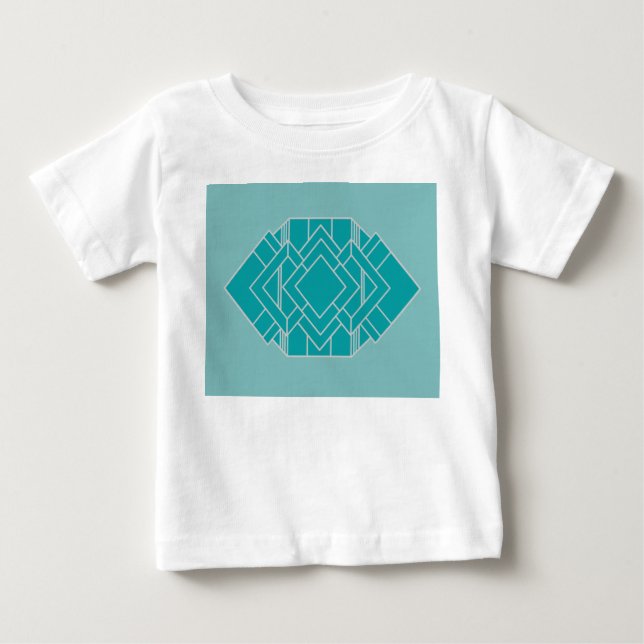 T-shirt Pour Bébé Décor Art Déco turquoise inspiré (Devant)