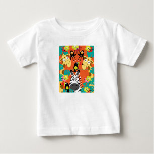 T-shirt Pour Bébé Décor d'animaux de la jungle de pépinière