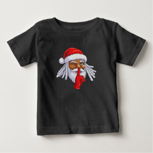 T-shirt Pour Bébé Décor de fête de Noël du Père Noël afro-américain