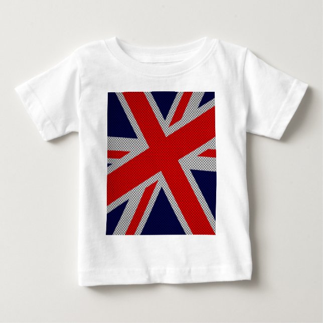T-shirt Pour Bébé Décor Union Jack en fibre de carbone (Devant)