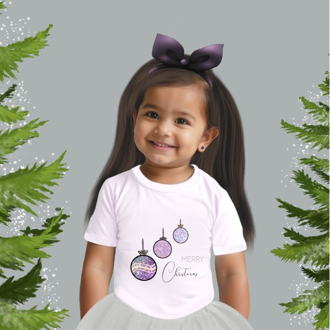 T-shirt Pour Bébé décorations d'arbre de Nouvel An (Créateur téléchargé)
