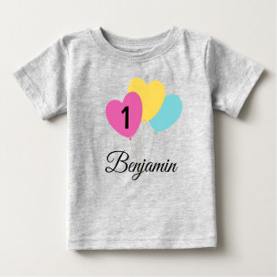 T-shirt Pour Bébé DEIN DESIGN/TEXT/PHOTO ballon de premier anniversa