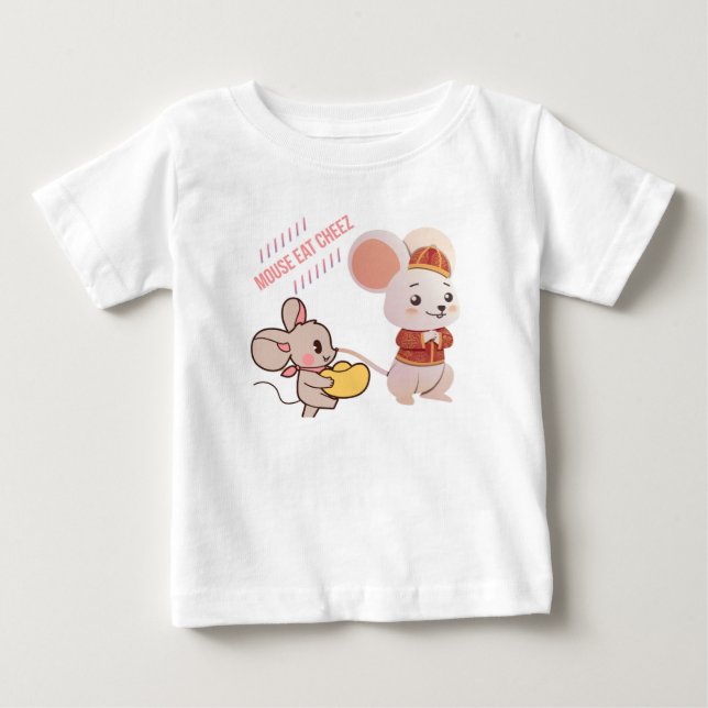 T-shirt Pour Bébé : Délice de Souris et Fromage (Devant)