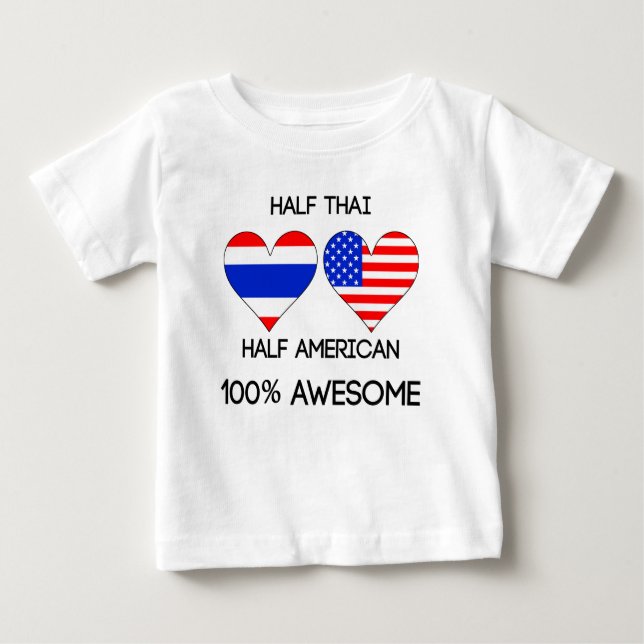 T-shirt Pour Bébé Demi de demi d'Américain thaïlandais (Devant)