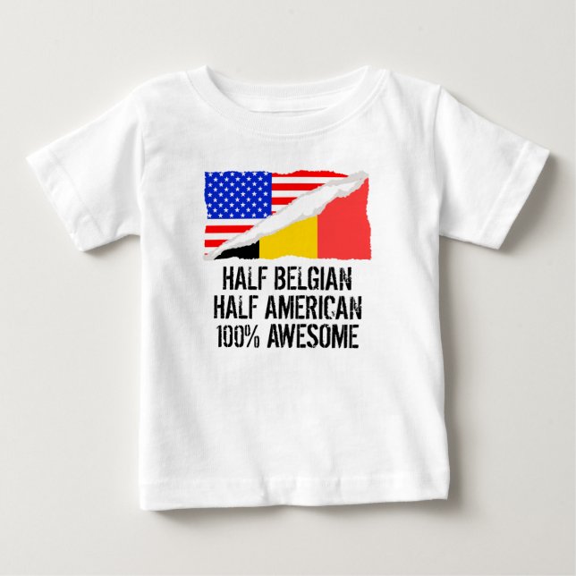 T-shirt Pour Bébé Demi de demi d'impressionnant américain belge (Devant)
