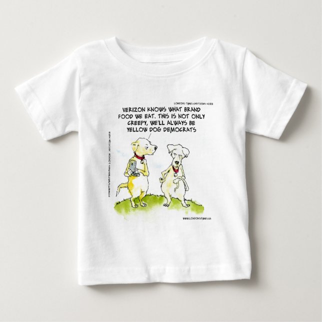 T-shirt Pour Bébé Démocrates du chien jaune amusant (Devant)