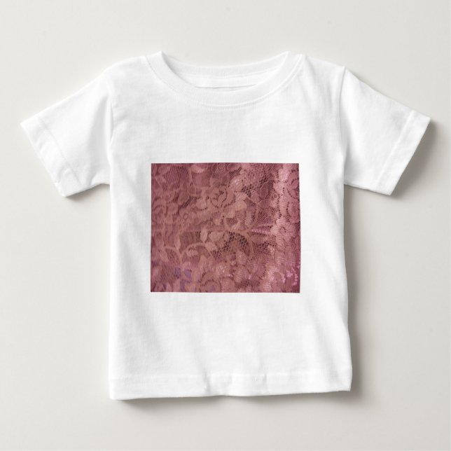 T-shirt Pour Bébé Dentelle rose rose (Devant)