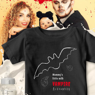 T-shirt Pour Bébé Déplaisant Lait Vampire chauve Halloween