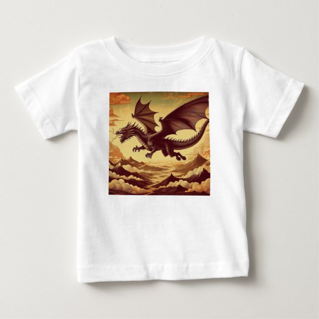 T-shirt Pour Bébé Dérive de Dragon (Devant)