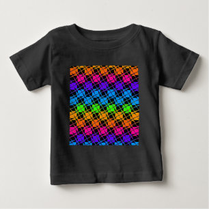 T-shirt Pour Bébé Dernières couleurs d'arc-en-ciel à damiers design