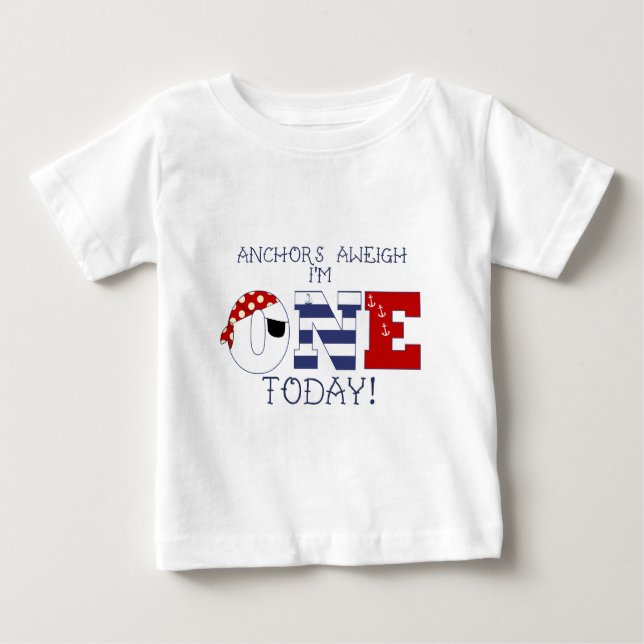 T-shirt Pour Bébé Des Ancres Aweigh je suis de l'un aujourd'hui ęr (Devant)