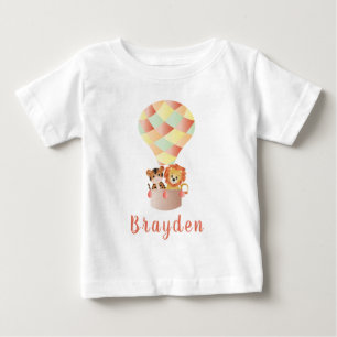 T-shirt Pour Bébé Des Animaux De Jungle Personnalisés Dans Des Ball
