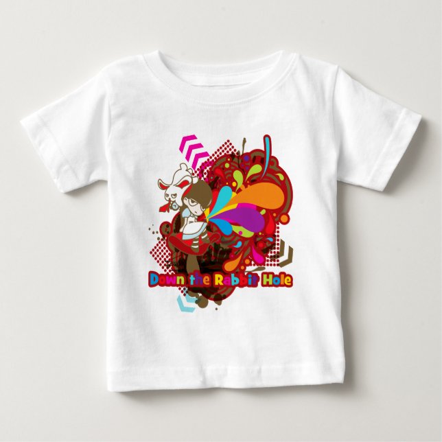 T-shirt Pour Bébé Descendre le trou de lapin (Devant)