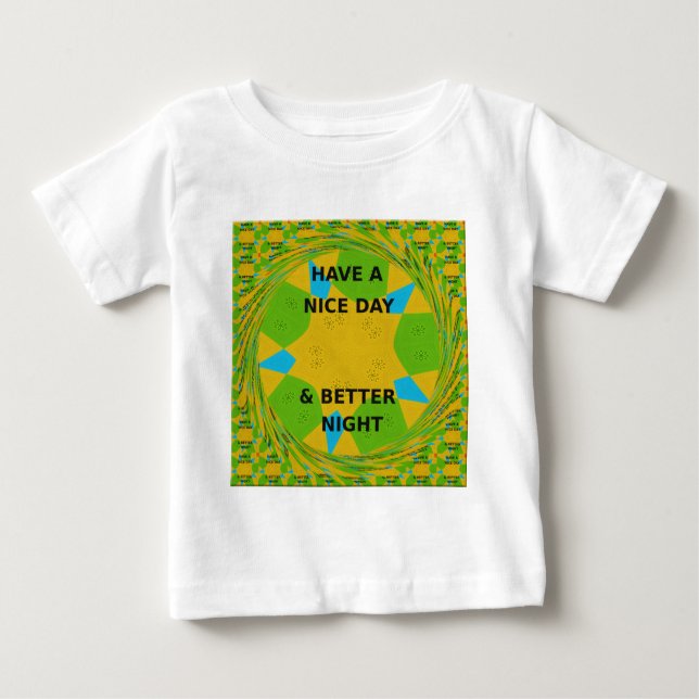 T-shirt Pour Bébé Design circulaire "Bonne journée et meilleure nuit (Devant)