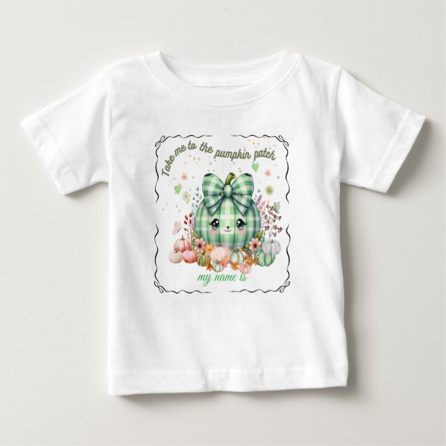 T-shirt Pour Bébé Design Citrouille Halloween, personnalisable (Devant)