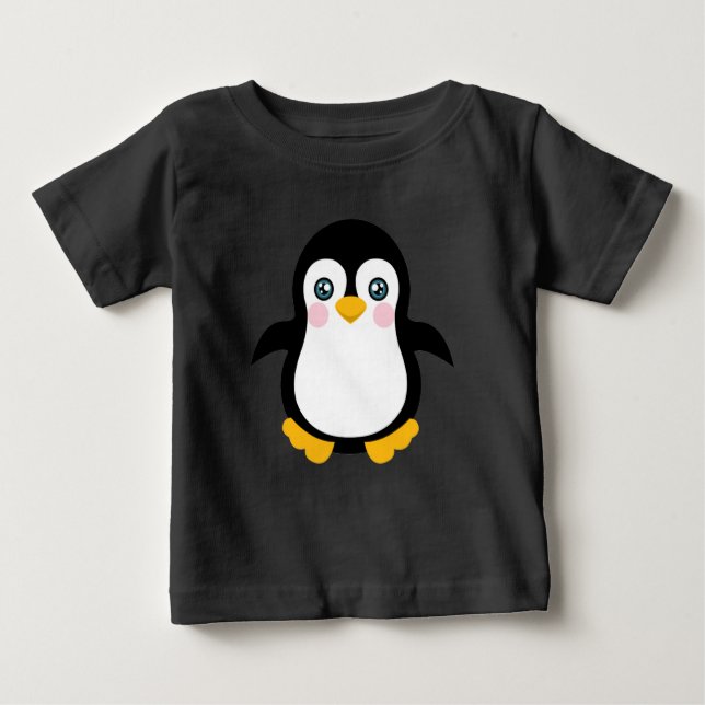 T-shirt Pour Bébé Design de pingouin de dessin (Devant)
