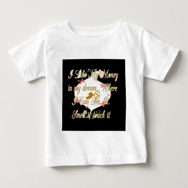 T-shirt Pour Bébé Design de rêve de sac d'argent (Devant)