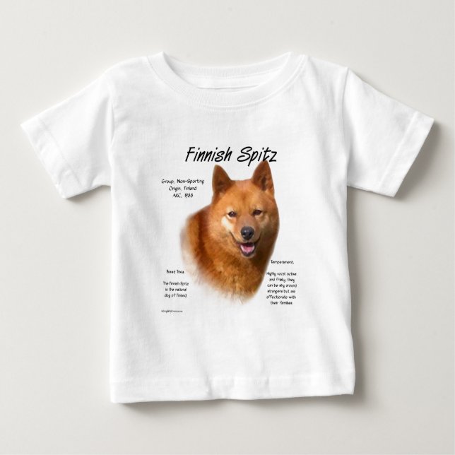 T-shirt Pour Bébé Design d'histoire des spitz finlandais (Devant)