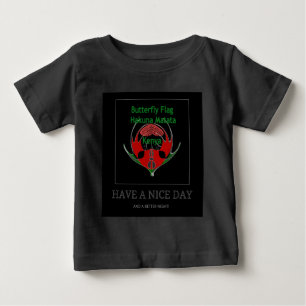 T-shirt Pour Bébé Design du Bouclier kenyan : Drapeau de papillon.