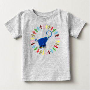 T-SHIRT POUR BÉBÉ DESIGN ÉLÉPHANT BLEU