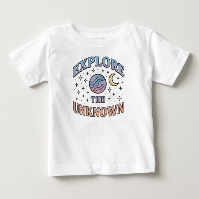 T-shirt Pour Bébé Design esthétique de la typographie cosmique (Devant)