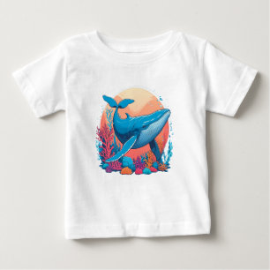 T-shirt Pour Bébé Design Graphique Coloré D'Une Baleine
