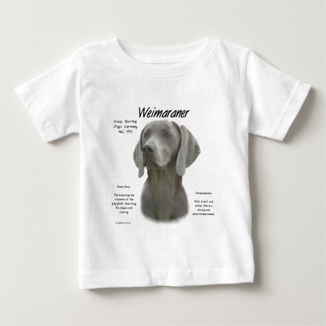 T-shirt Pour Bébé Design historique Weimaraner (Devant)