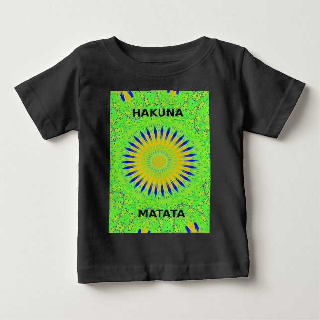 T-shirt Pour Bébé Design Motif africain en vert et en or (Devant)