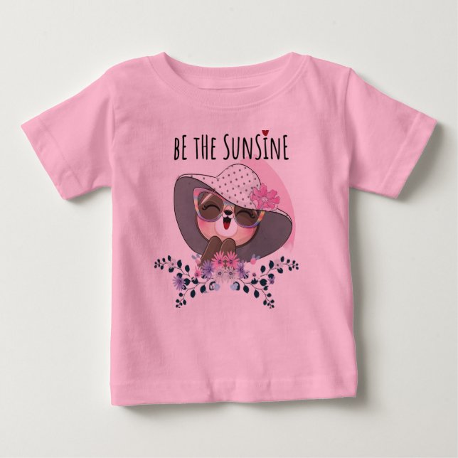 T-shirt Pour Bébé Design pour bébé rose (Devant)