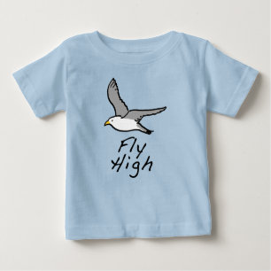 T-shirt Pour Bébé Design Seagull. Flying Bird. Mouette en vol