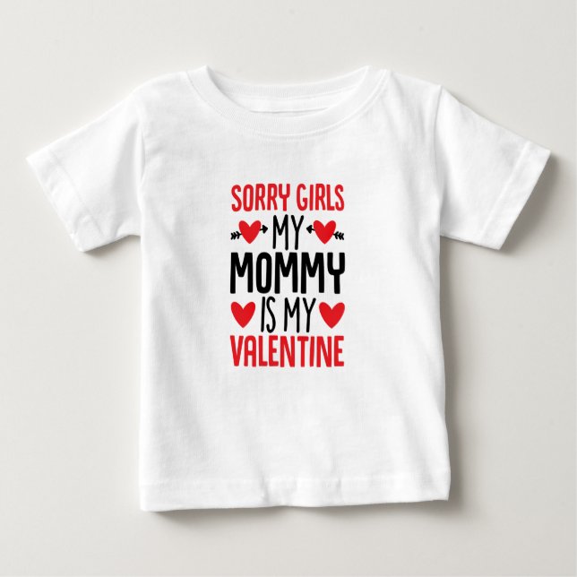 T-shirt Pour Bébé Désolé Filles Maman Est Ma Chemise Valentine (Devant)