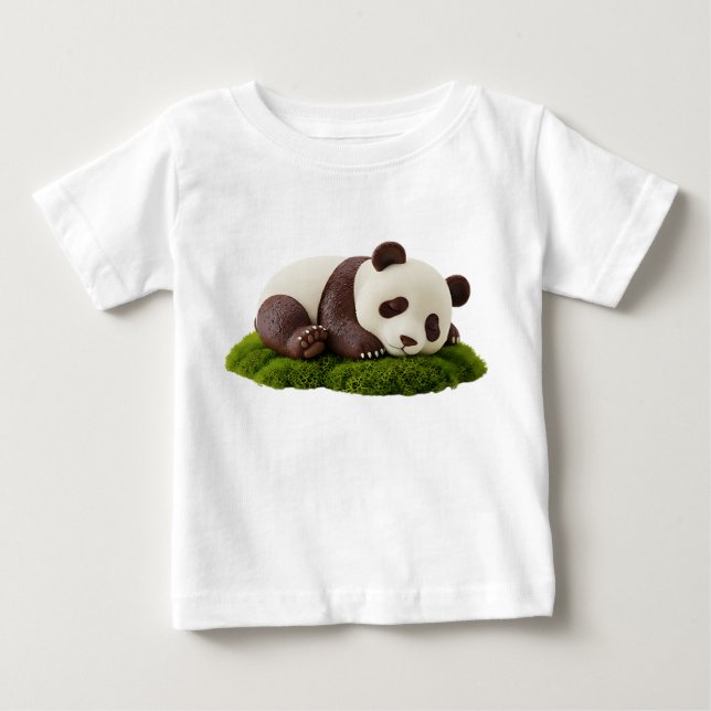 T-shirt Pour Bébé Dessert Panda au Chocolat Blanc Luxe (Devant)