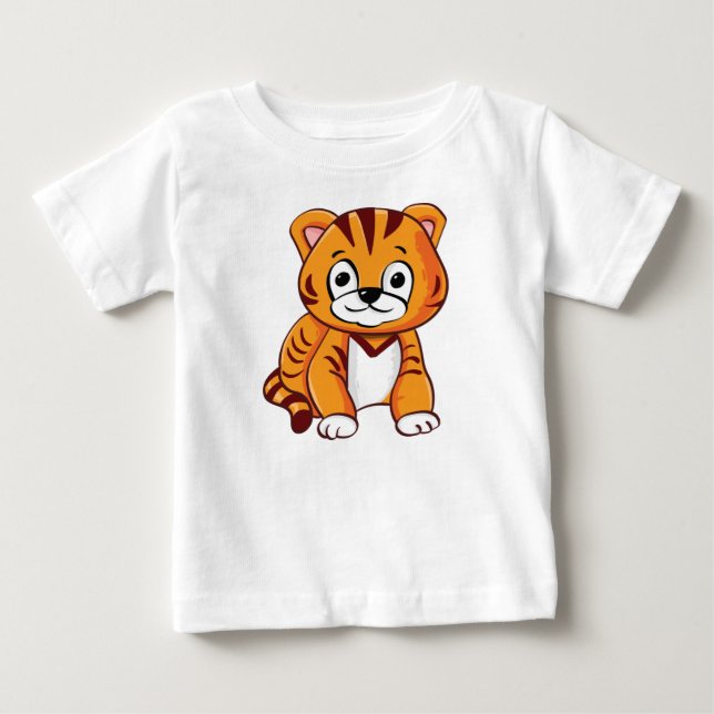 T-shirt Pour Bébé Dessin animé bébé tigre (Devant)