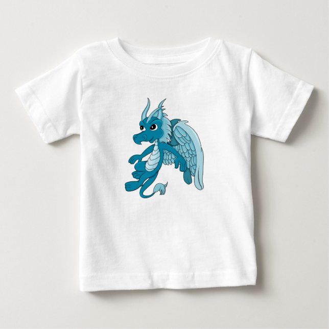 T-shirt Pour Bébé Dessin animé Blue Dragon (Devant)
