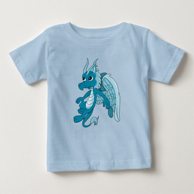 T-shirt Pour Bébé Dessin animé Blue Dragon (Devant)