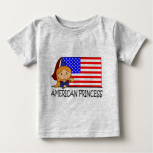 T-shirt Pour Bébé Dessin animé clip art jolie princesse américaine d
