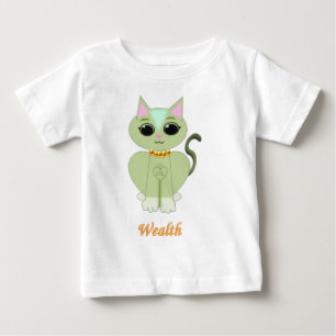 T-shirt Pour Bébé Dessin animé de chaton vert mignon