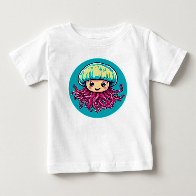 T-shirt Pour Bébé Dessin animé de méduse (Devant)