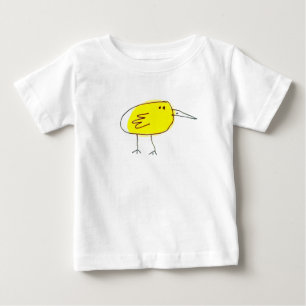 T-shirt Pour Bébé Dessin animé drôle d'oiseau jaune