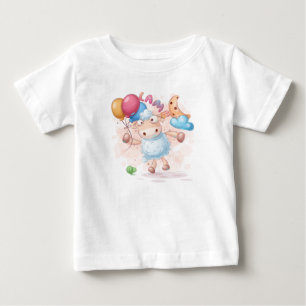 T-shirt Pour Bébé Dessin animé Lamb Fly 