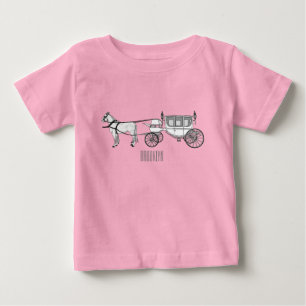 T-shirt Pour Bébé dessin animé mariage cheval & calèche