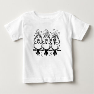 T-shirt Pour Bébé Dessin Animé Oiseaux Drôles-56456